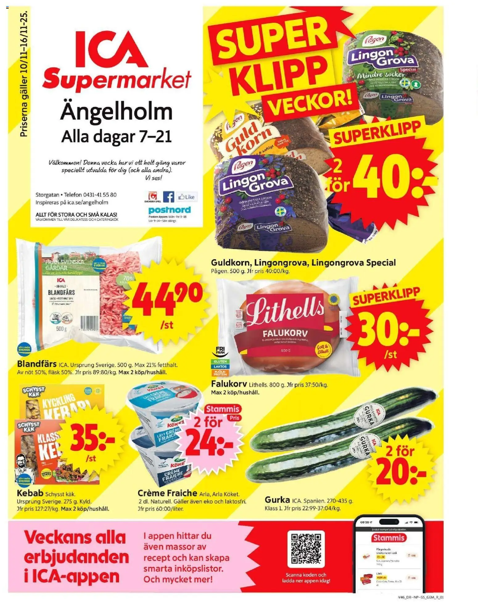 Förhandsgranska reklamblad Ängelholm från butik ICA Supermarket gäller från 10/11/2025