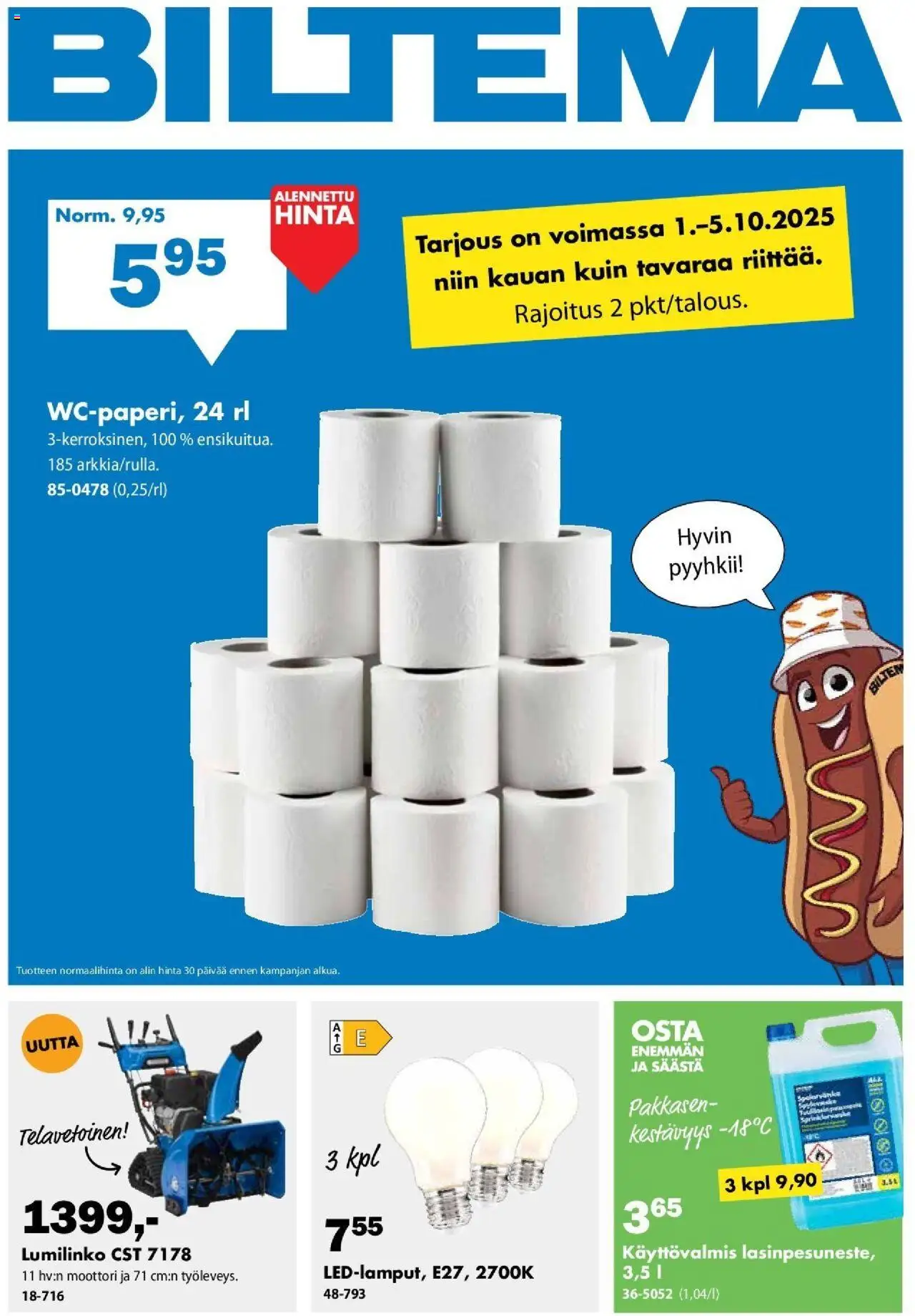Biltema-kaupan Tarjoukset voimassa 01/10/2025 - Sivulla 1