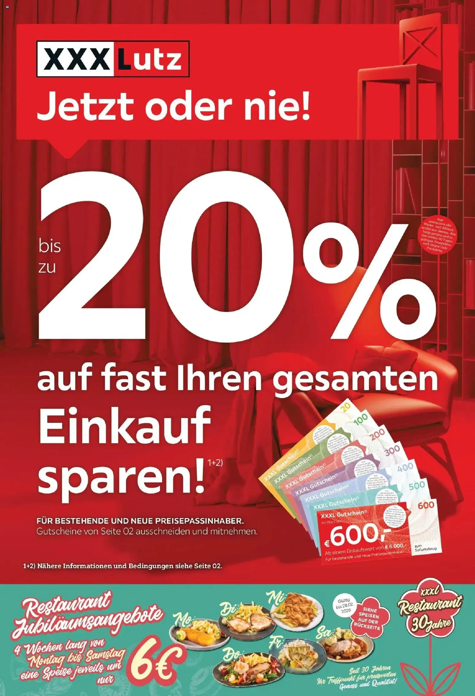 Vorschau der Angebote: XXXLutz Jetzt oder nie - Zell/See, Zams gültig ab 03.02.2026
