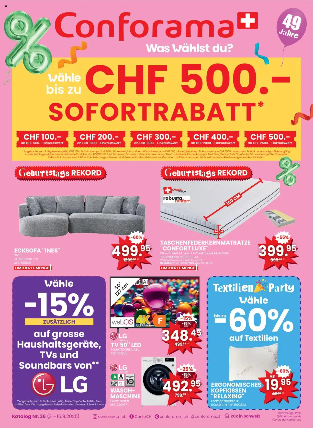 Conforama Aktionen Sofortrabatt ab 03.09.2025 - Seitennummer 1