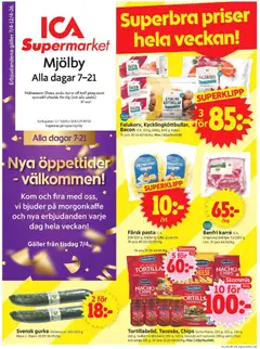 Förhandsgranska reklamblad Mjölby från butik ICA Supermarket gäller från 06/04/2026
