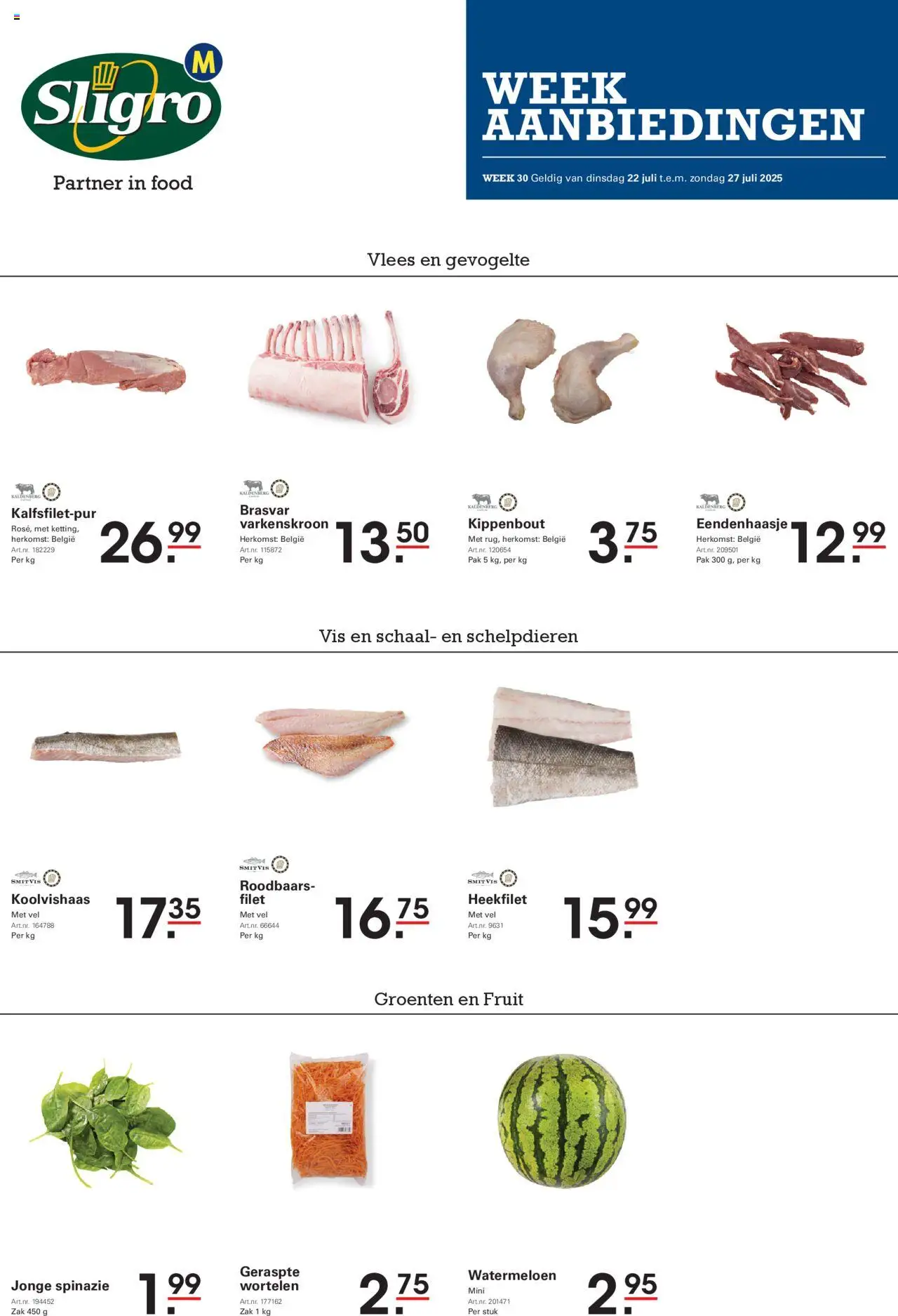 Sligro shop Folder geldig vanaf 22/07/2025 - Paginanummer 1