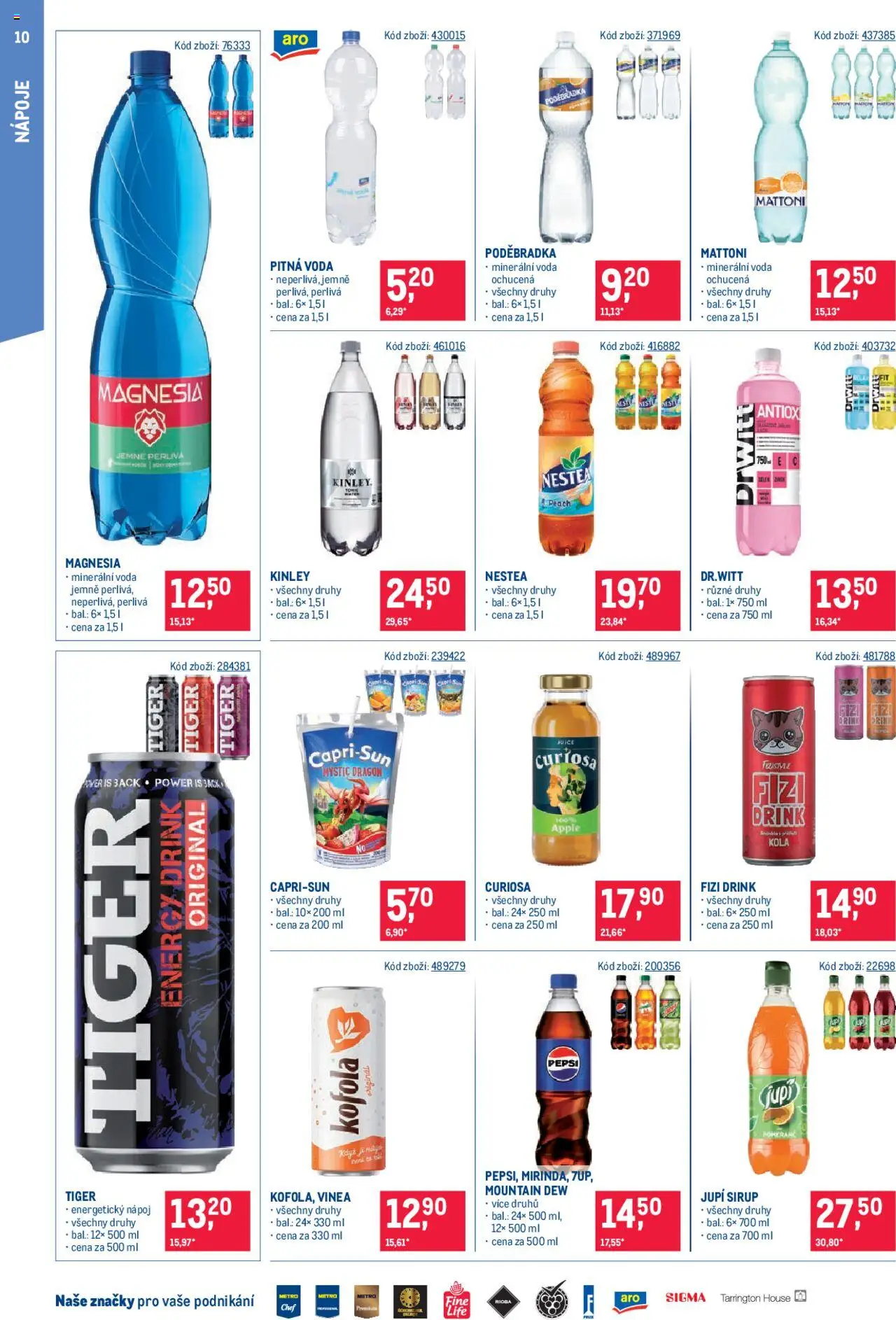  Makro Leták - Maloobchod od 04.06.2025 - Akce Makro - strana 10 - Kofola, Kola, Drwitt, Magnesia, Sirup, Energetický nápoj, Minerální voda, Nestea