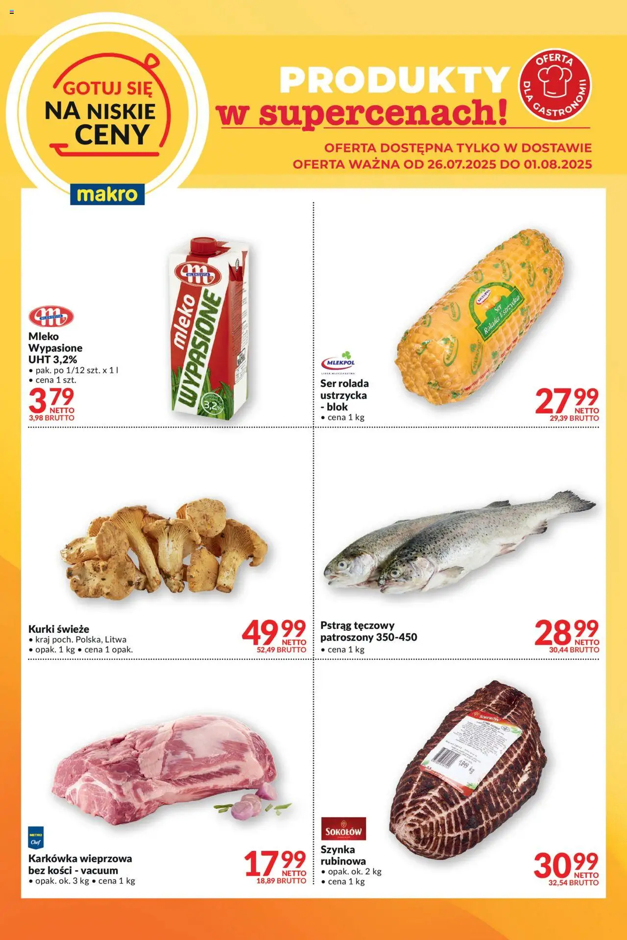 Makro Gotuj się na niskie ceny w dostawie od 26.07.2025 - Nowa Gazetka - Numer strony 1 - Alkohole, Nutella, Woda, Majonez