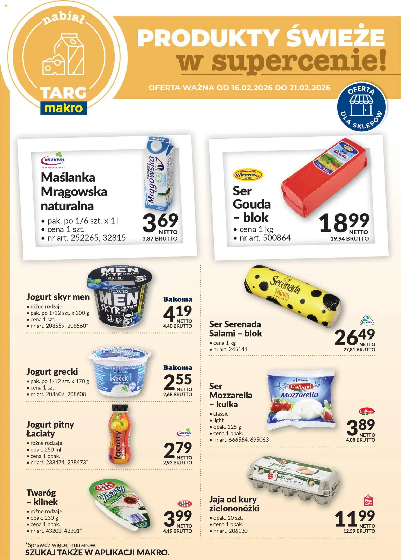 Pogląd gazetki "Oferta świeża w super cenach" ze sklepu Makro ważnej od 16.02.2026
