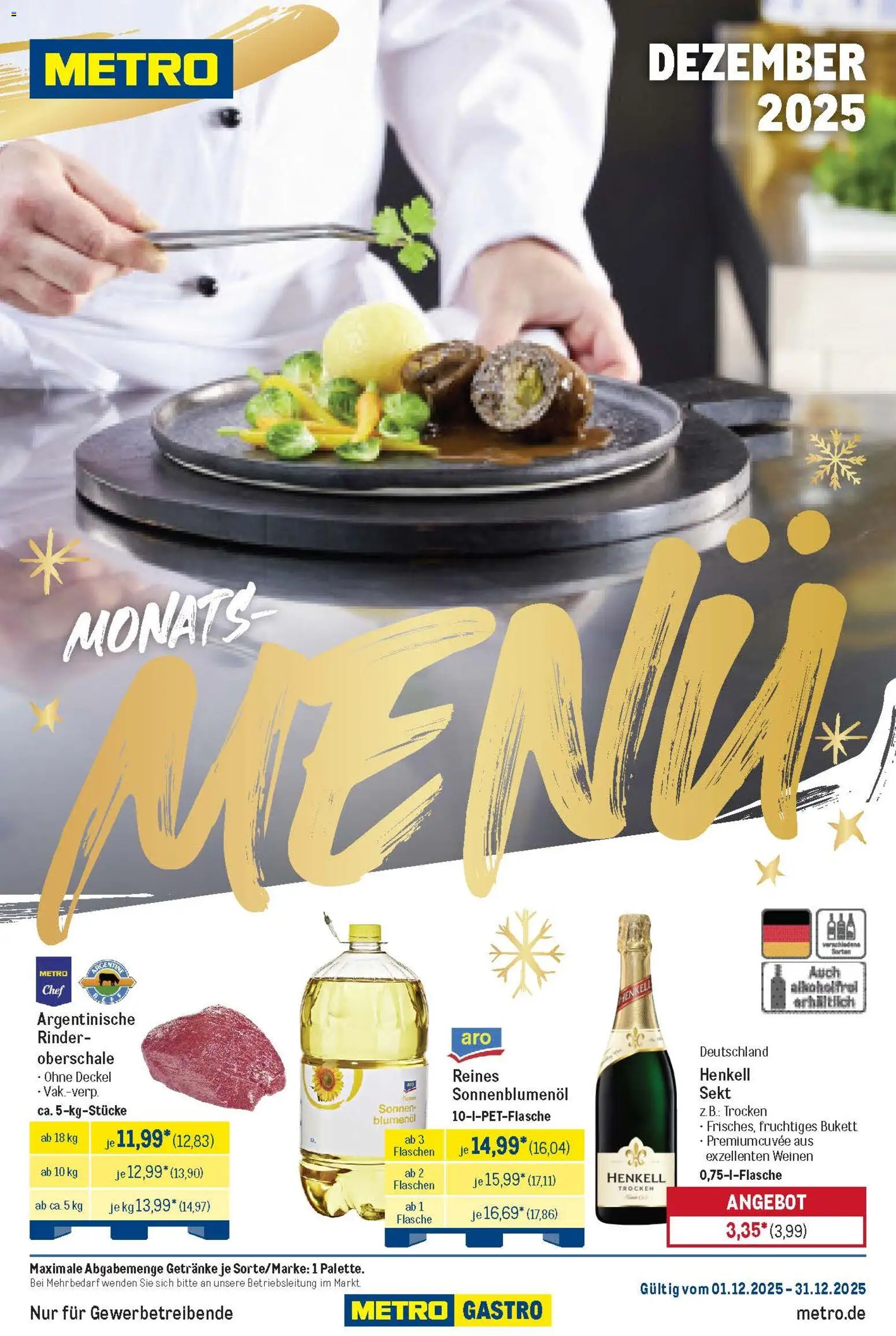 Vorschau von dem Prospekt des Geschäftes Metro, gültig ab dem 01.12.2025 - Sekt, Sonnenblumenol