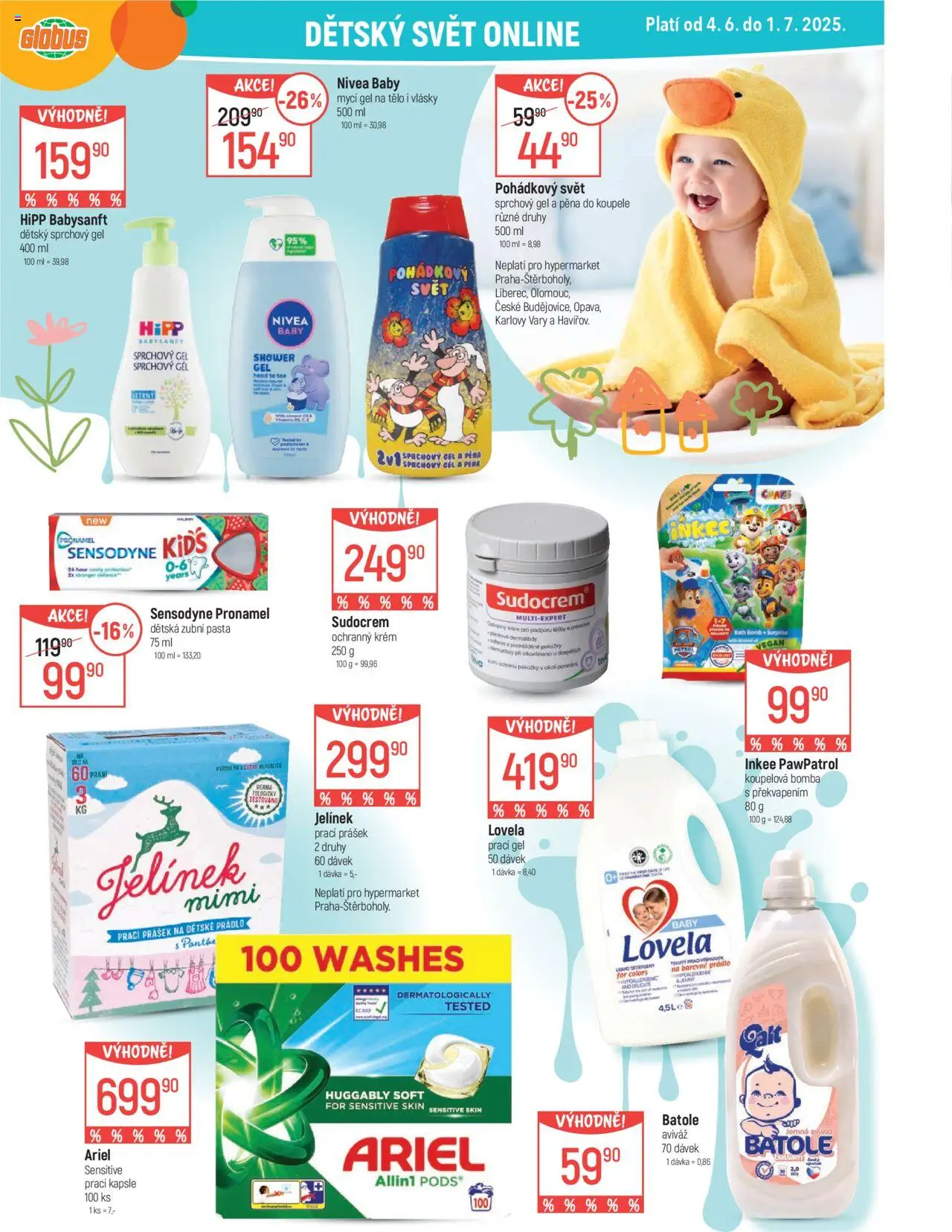  Globus leták od 04.06.2025 >> Akční nabídka "Olomouc" - strana 4 - Vegan, Sudocrem, Body, Nivea, Krém, Prací Prášek, Zubní pasta, Ariel Sensitive