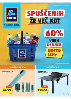Pregled letka Hofer Katalog trgovine Hofer SI vrijedi od 08.04.2026