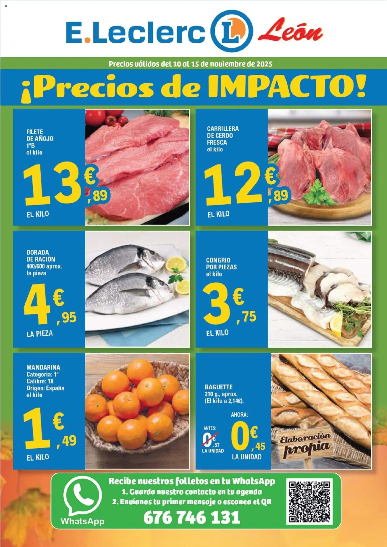 Vista previa del folleto de la tienda E.Leclerc válido desde el 10/11/2025 - Cerdo, Baguette, Filete