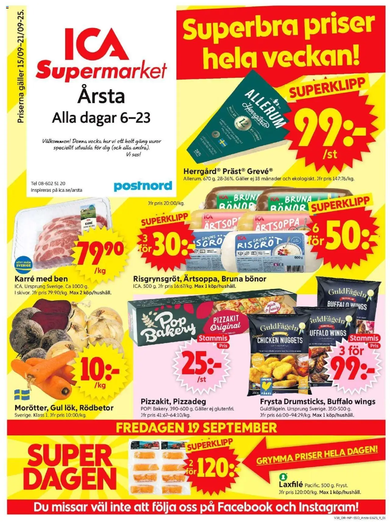 Årsta är giltig 15/09 2025 > Veckans Erbjudanden gäller från 15/09/2025 till 21/09/2025 sidnummer 1