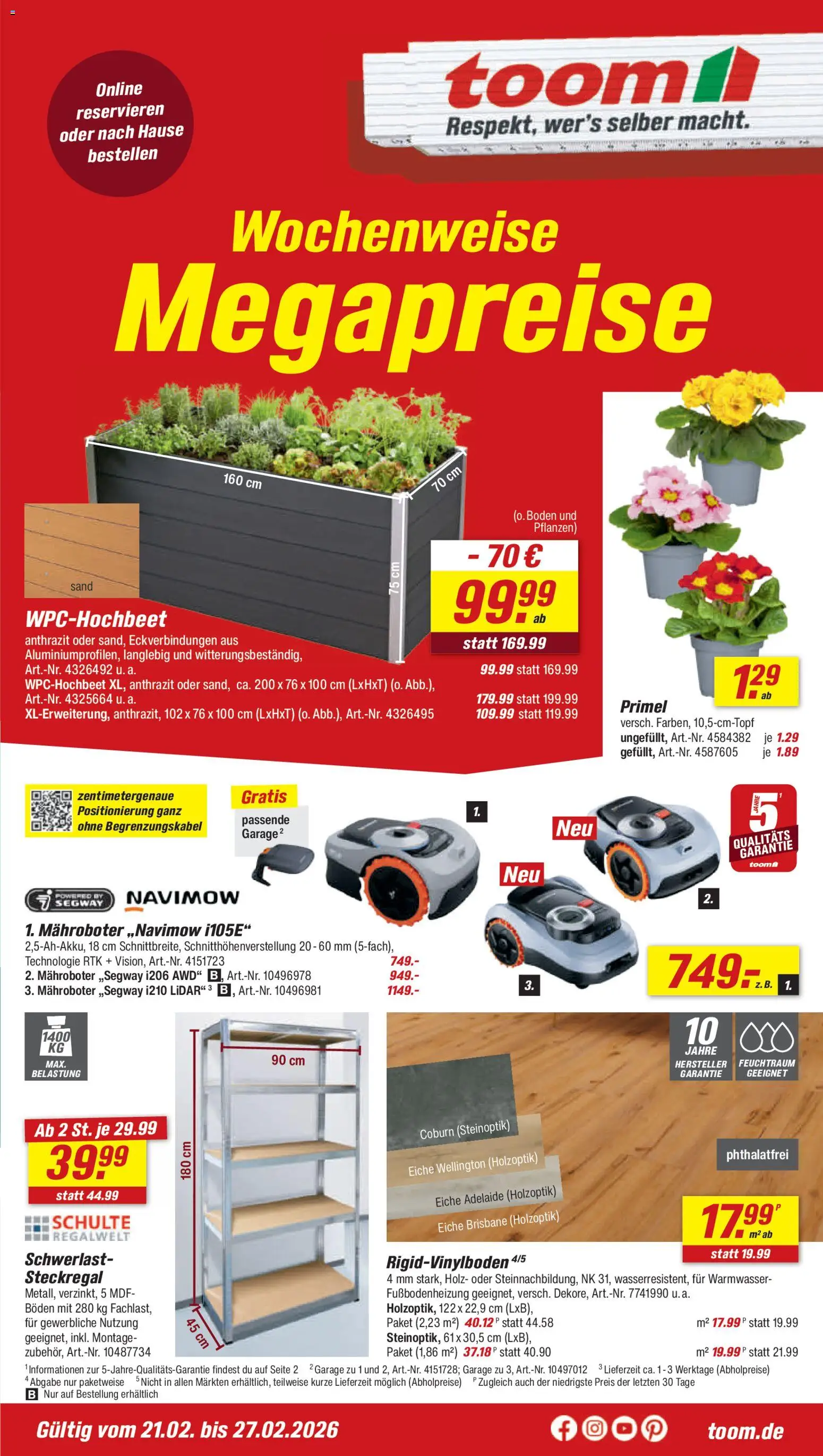 Vorschau von dem Prospekt des Geschäftes Toom Baumarkt, gültig ab dem 21.02.2026