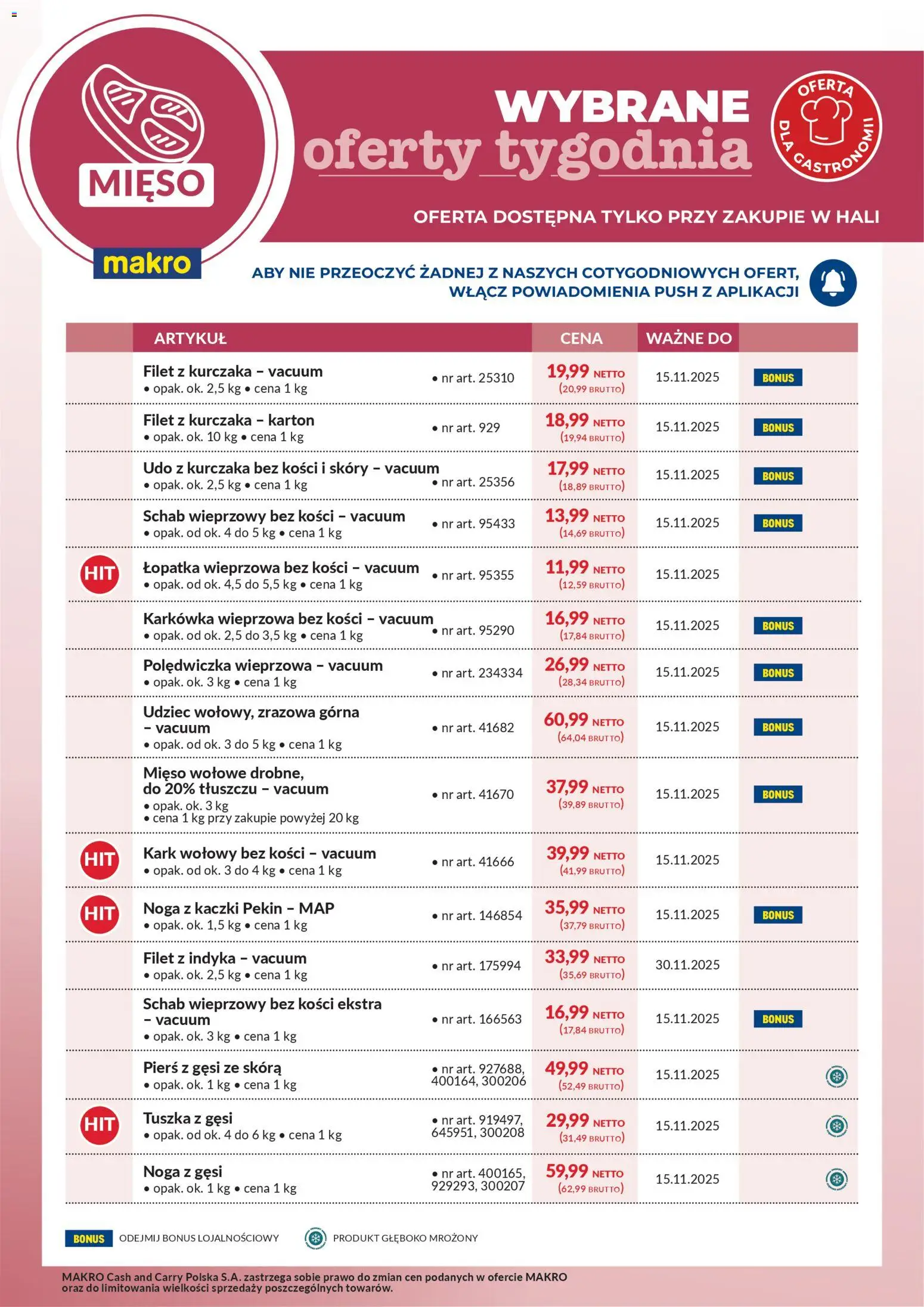Pogląd gazetki "Wybrane oferty tygodnia" ze sklepu Makro ważnej od 10.11.2025