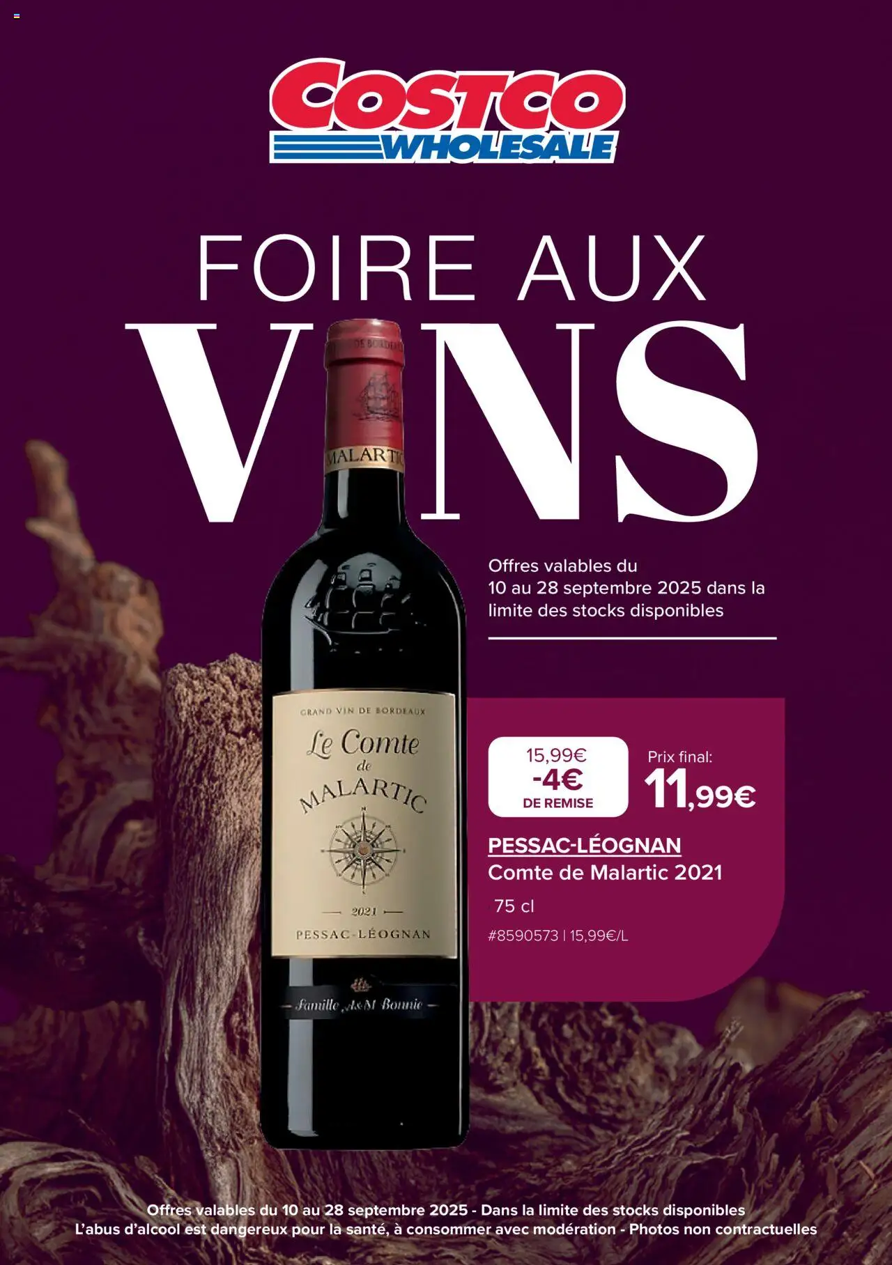 Catalogue Foire aux vins de la boutique Costco valable du 10/09/2025 - Page numéro 1
