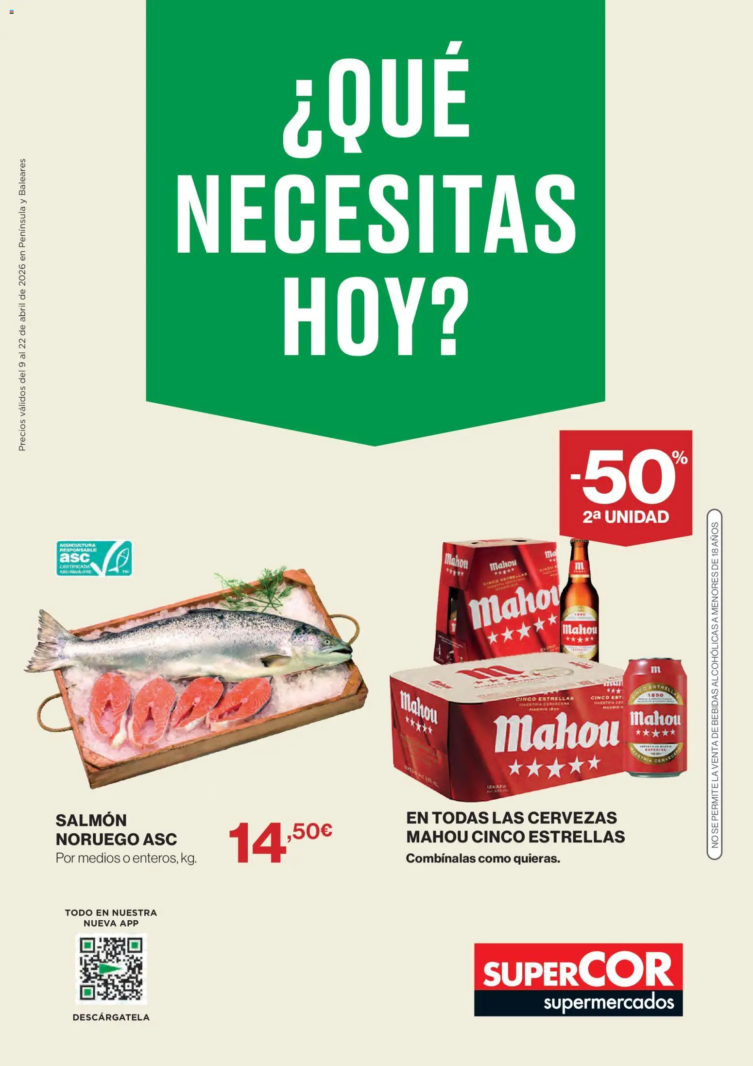 Vista previa del folleto de la tienda Supercor válido desde el 09/04/2026 - Bebidas, Salmón