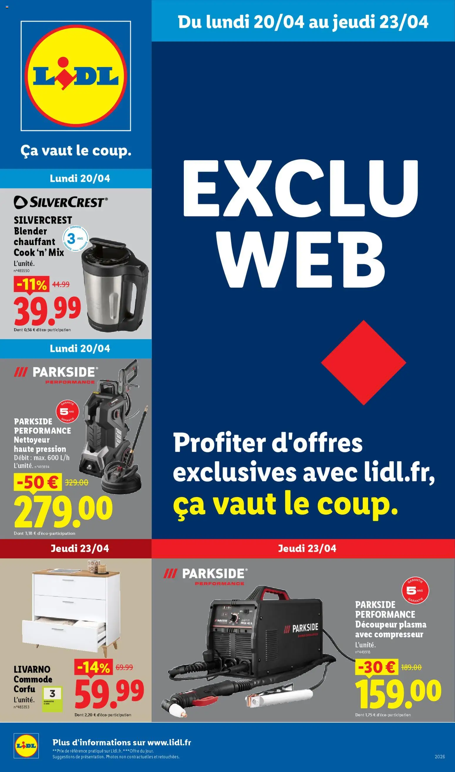 Prévisualisation de LIDL catalogue les bonnes affaires Exclu Web du magasin LIDL formulaire valide 20/04/2026