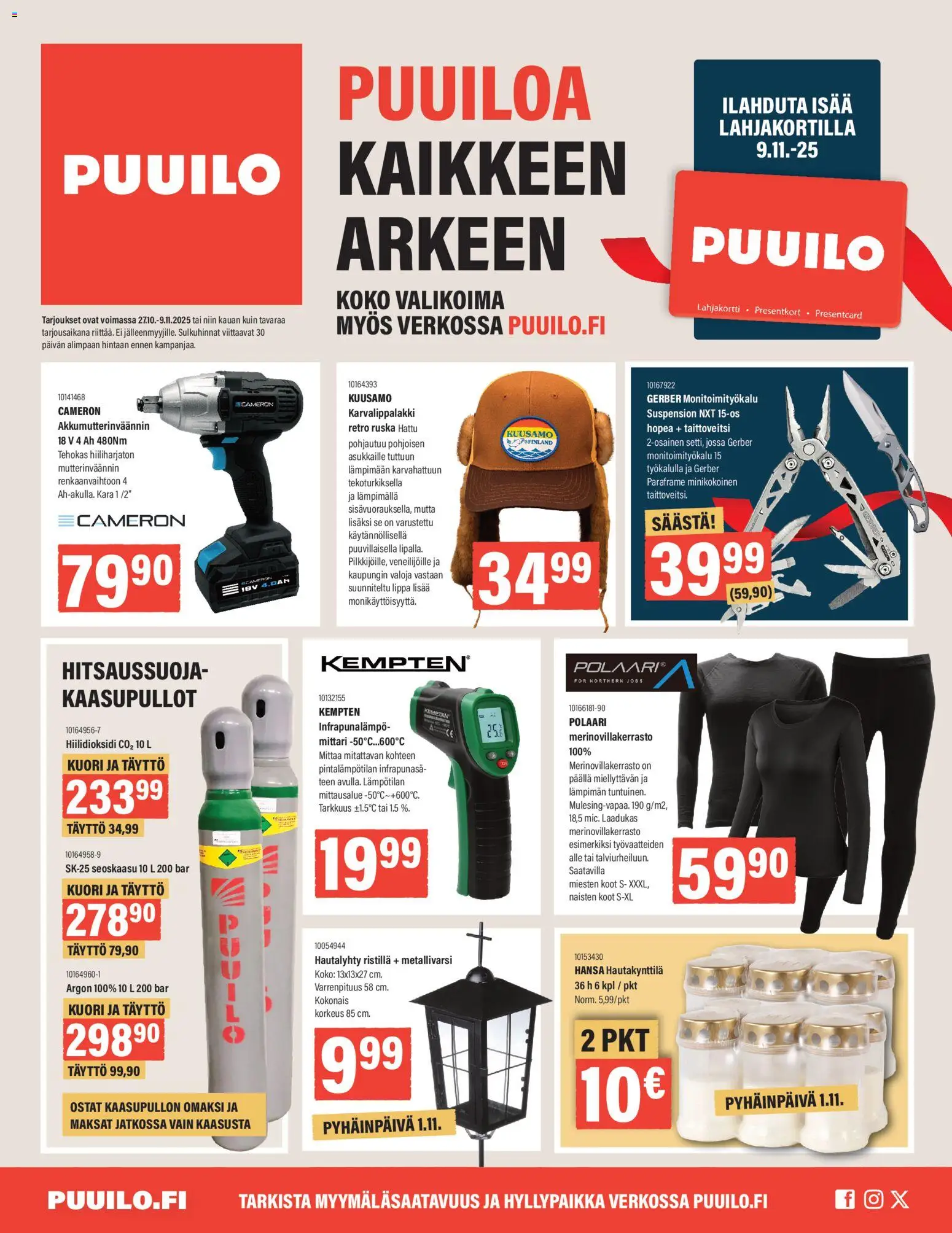 Puuilo-kaupan Tarjoukset voimassa 27/10/2025 - Sivulla 1