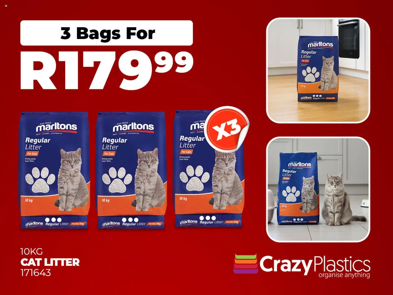 Crazy Plastics Cat Litter from from Saturday 25/10/2025 > Promotions
