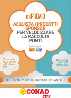 Anteprima dell'opuscolo Volantino City Mi Premio Piemonte dal negozio Conad valido da 29/01/2026