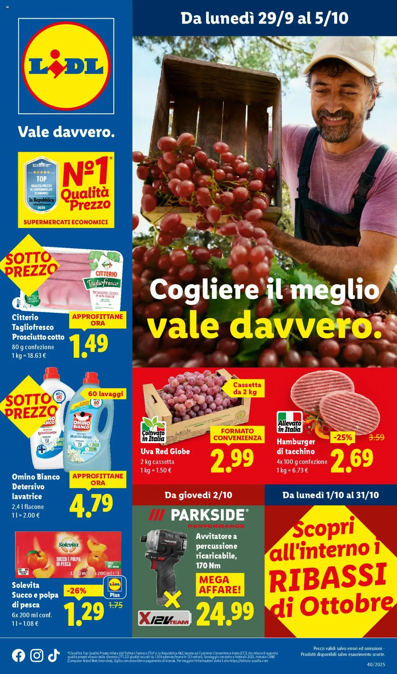 Volantino Lidl valido da 29/09/2025 numero di pagina 1
