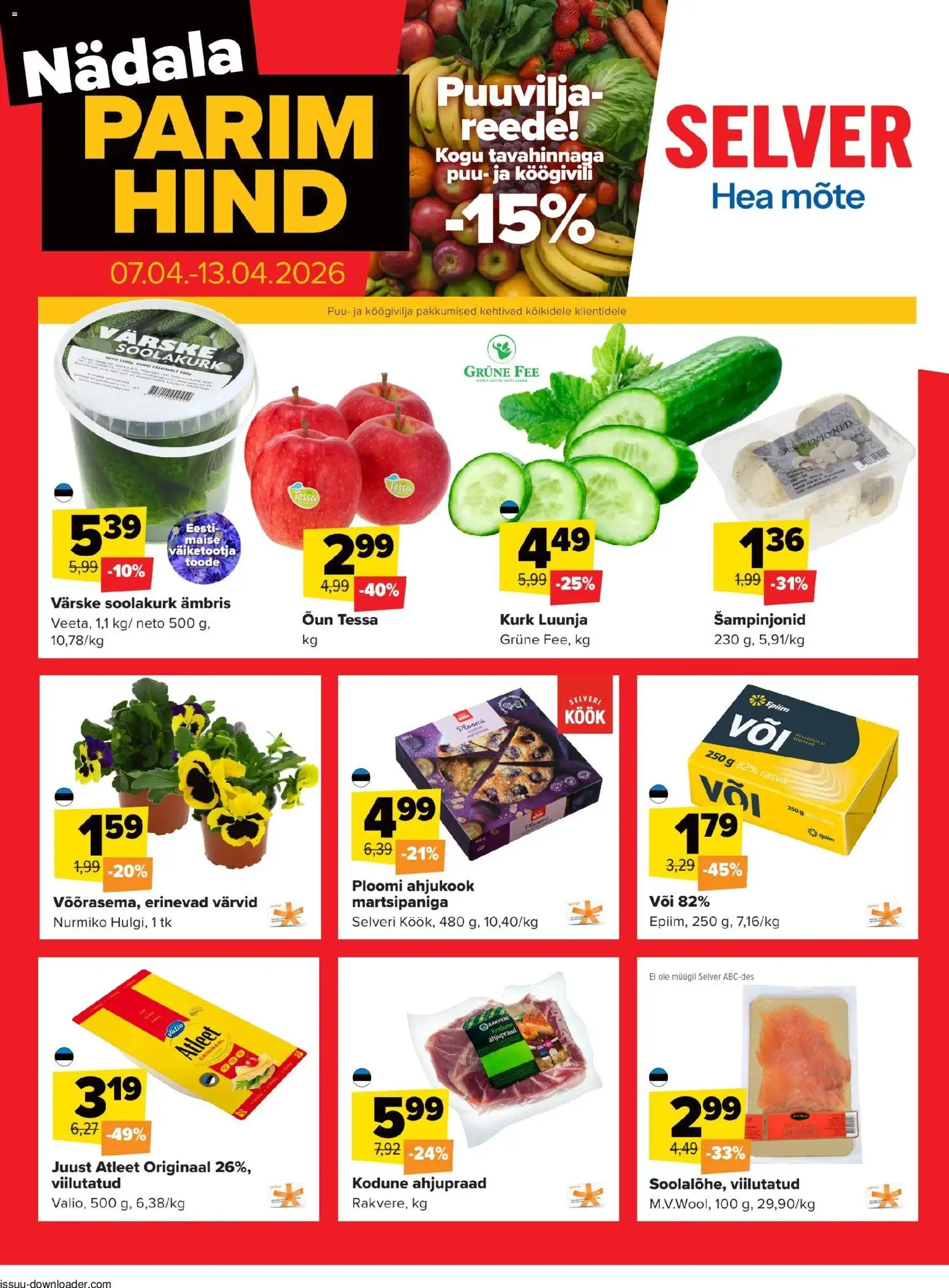 Selver kliendilehe eelvaade alates 07.04.2026