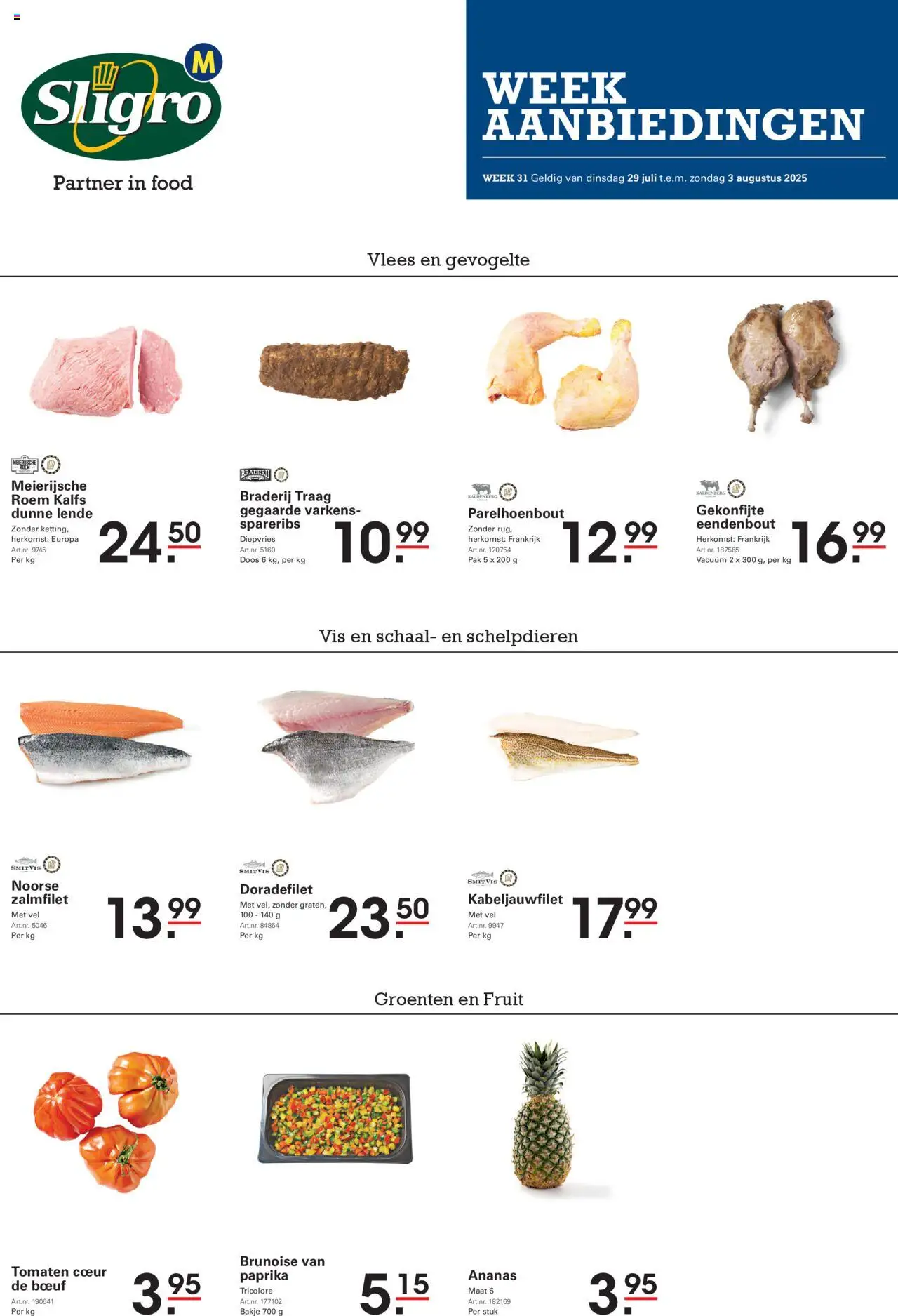 Sligro shop Folder geldig vanaf 29/07/2025 - Paginanummer 1