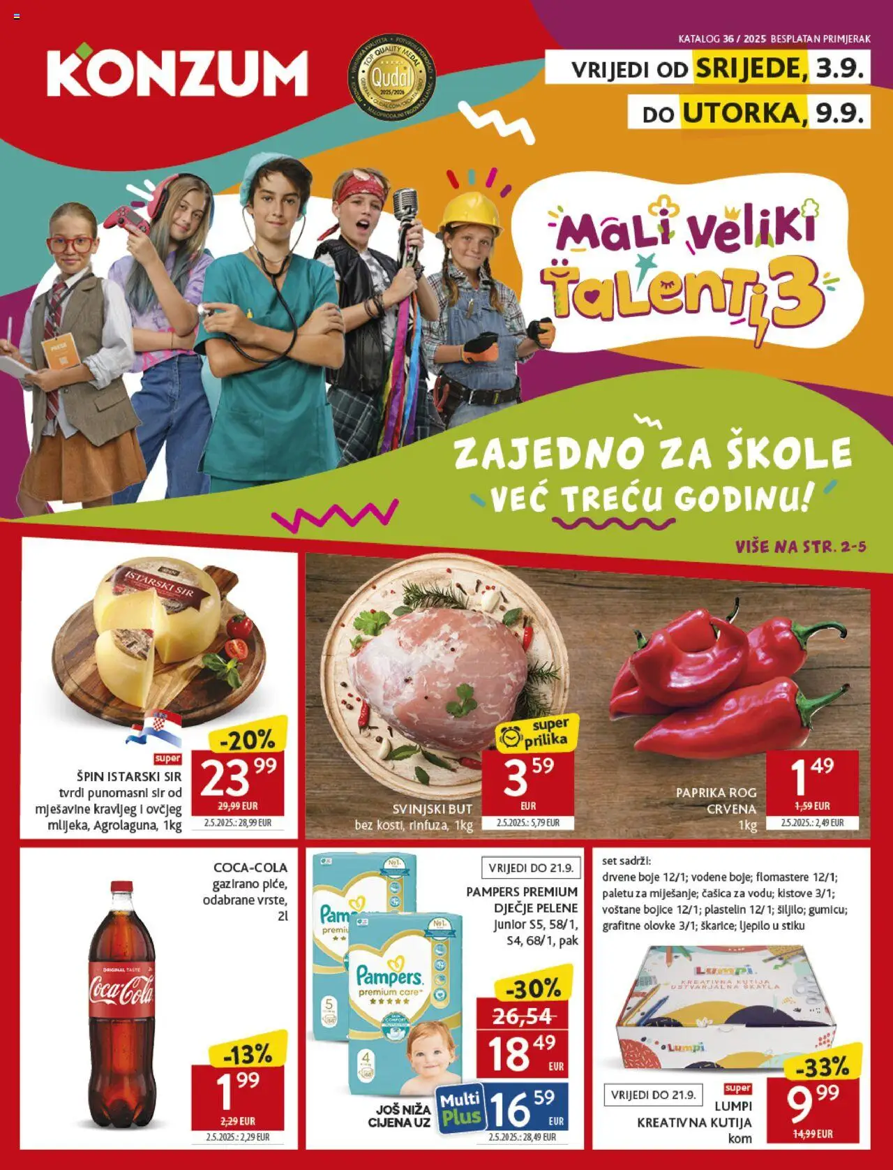 Konzum aktualni Katalog vrijedi od 03.09.2025 - tjedna akcija broj stranice 1
