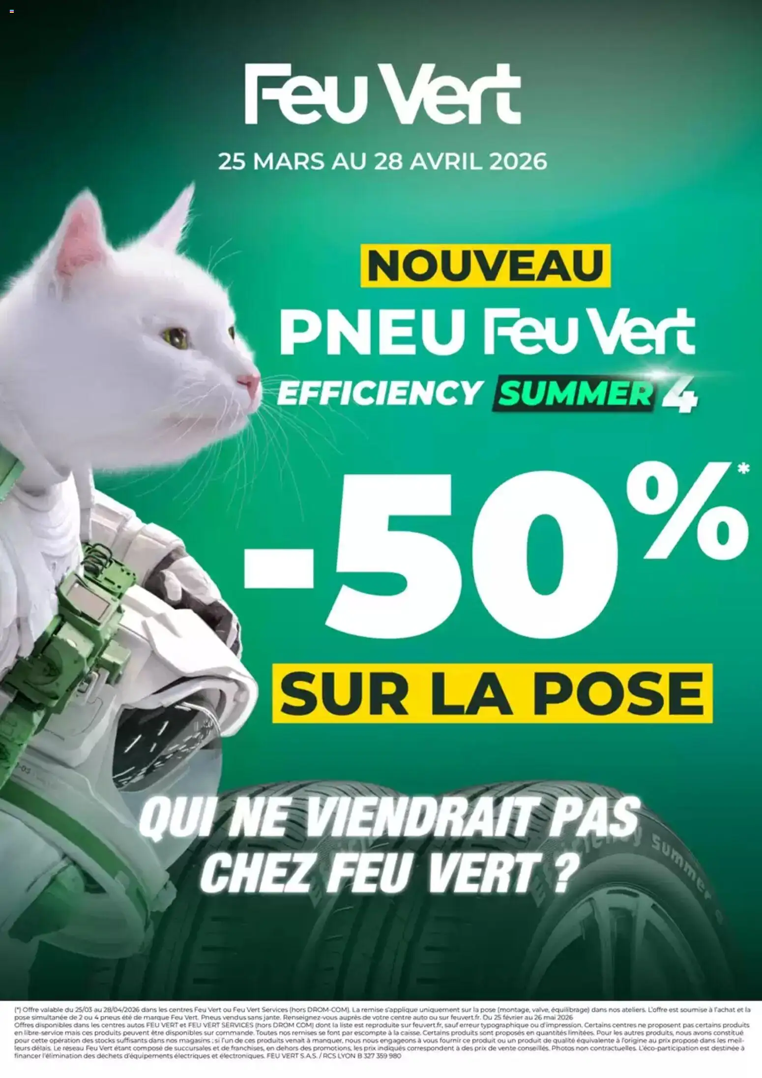 Prévisualisation de Feu Vert catalogue du magasin Feu Vert formulaire valide 25/03/2026 - Pneus, Mais