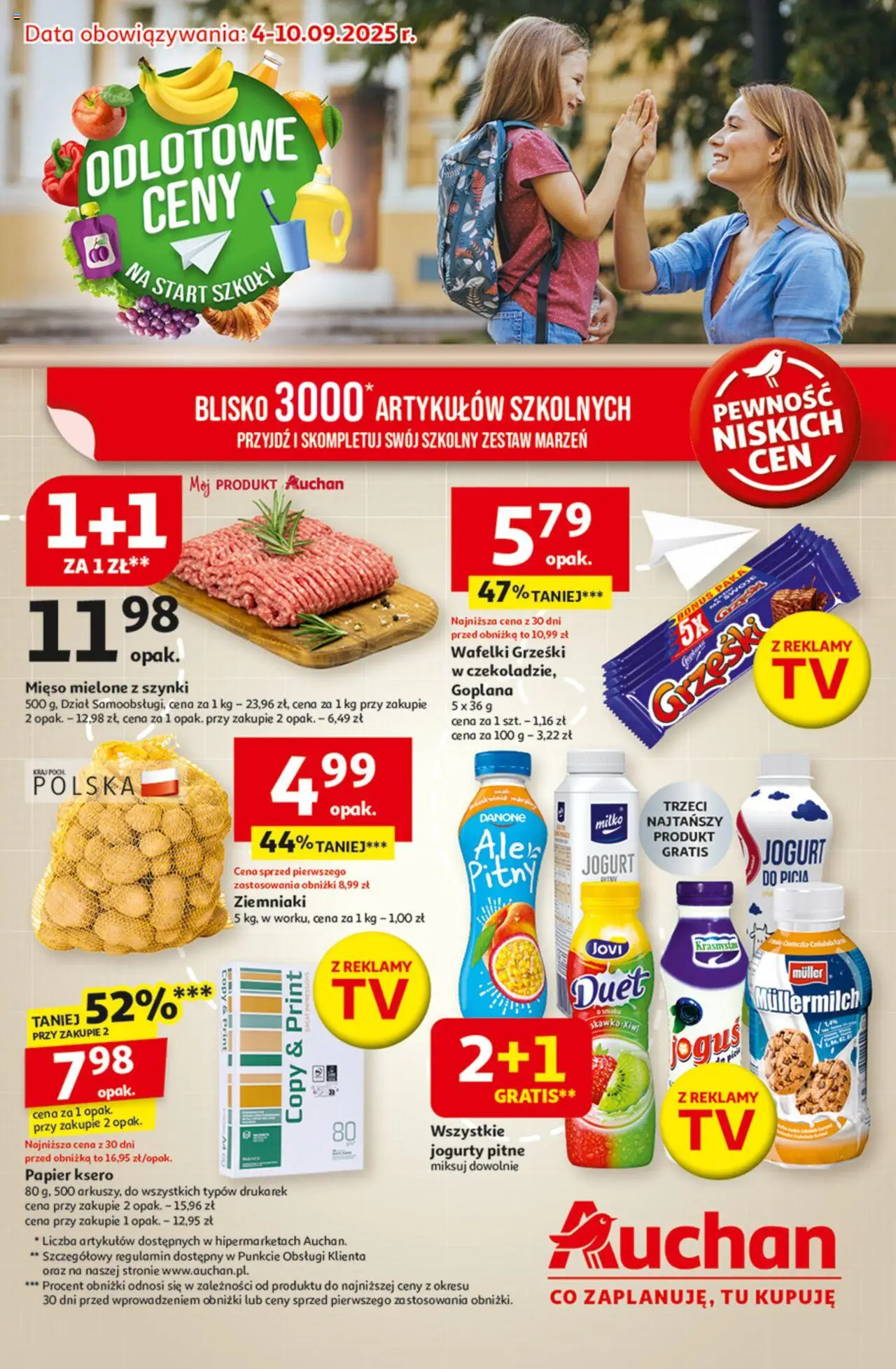 Auchan Odlotowe ceny na start szkoły Hipermarket od 04.09.2025 - Nowa Gazetka - Numer strony 1