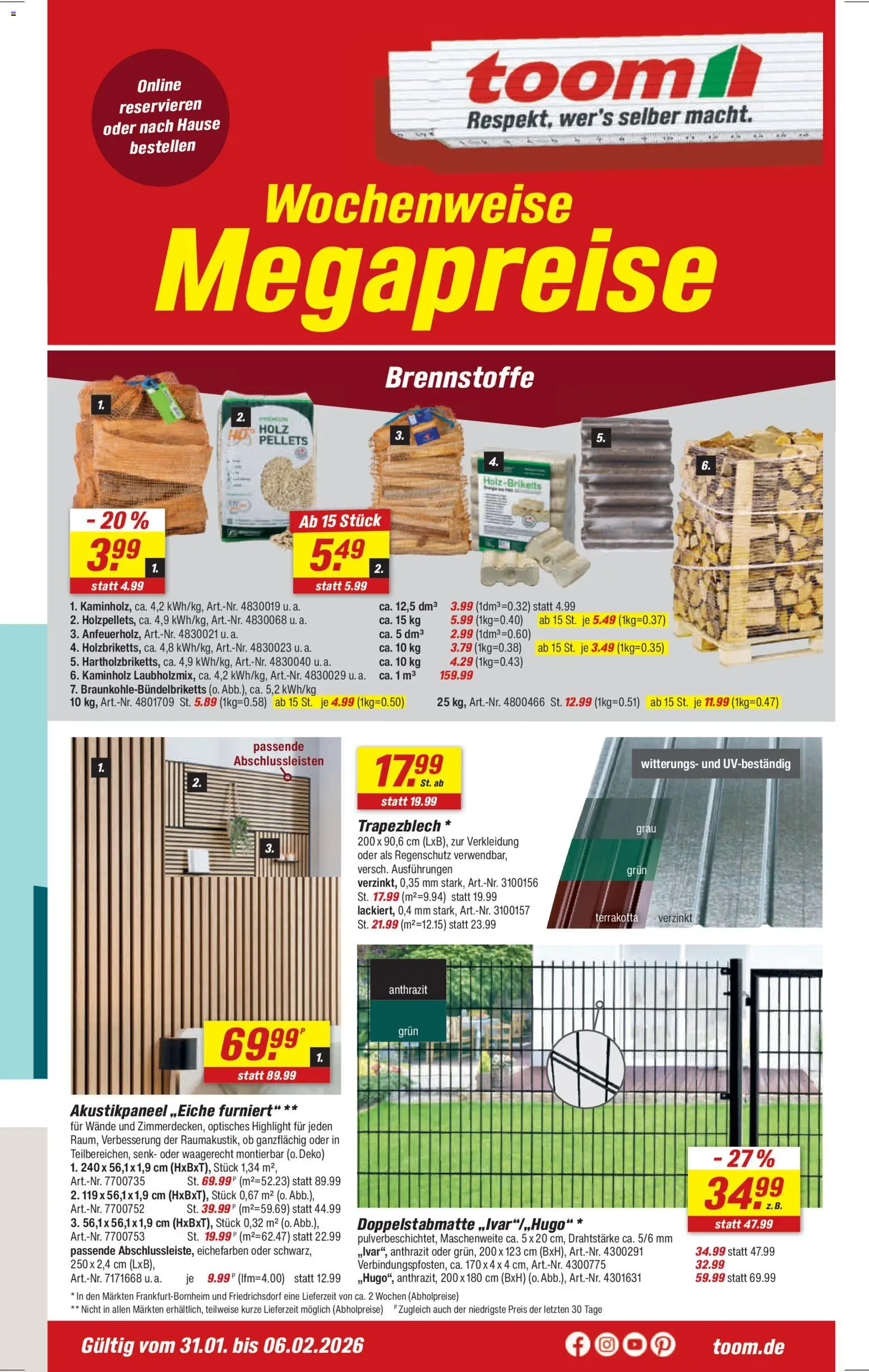 Vorschau von dem Prospekt des Geschäftes Toom Baumarkt, gültig ab dem 31.01.2026