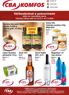 Náhľad CBA Komfos letáku platného od 27.03.2026