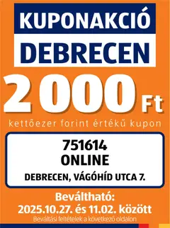 Aldi - Kupón Akció | Debrecen megtekintése, amely érvényes 2025.10.27.-től