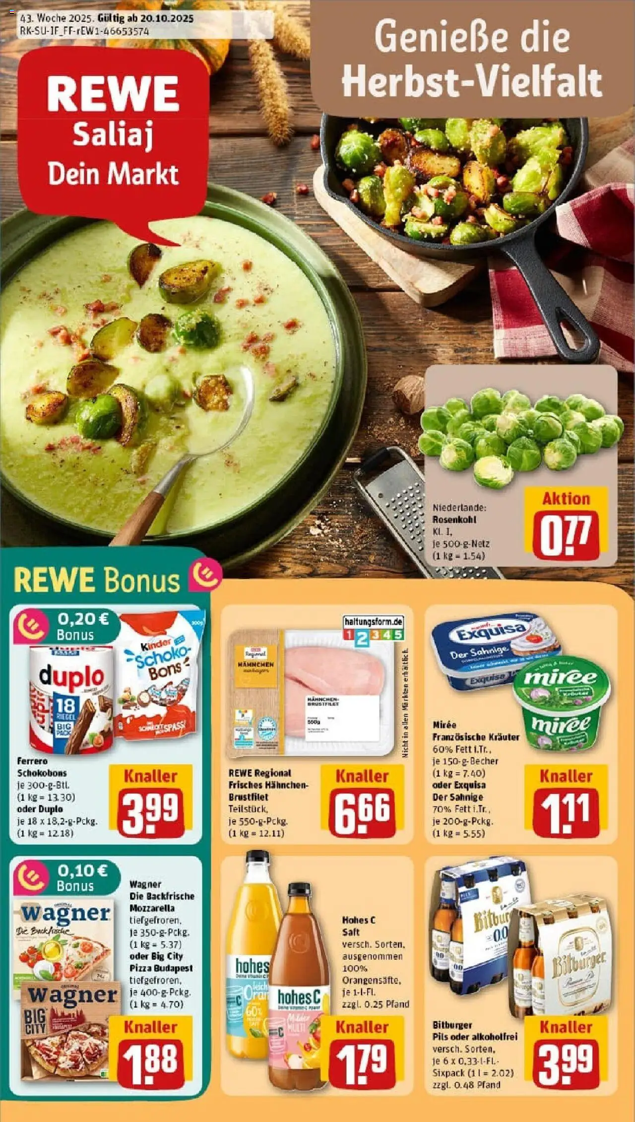 REWE Prospekt ab 19.10.2025 nächste Woche - Prospekt Nürnberg	
