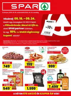 Spar - SPAR partner Pilisvörösvár szórólap megtekintése, amely érvényes 2025.09.18.-től