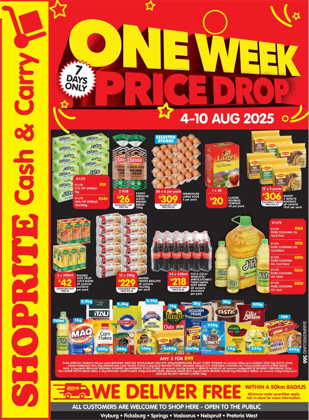 Shoprite Gauteng - Cash & Carry Price Drop Selected Stores 04/08 - 10/08/2025 >> Catalogue