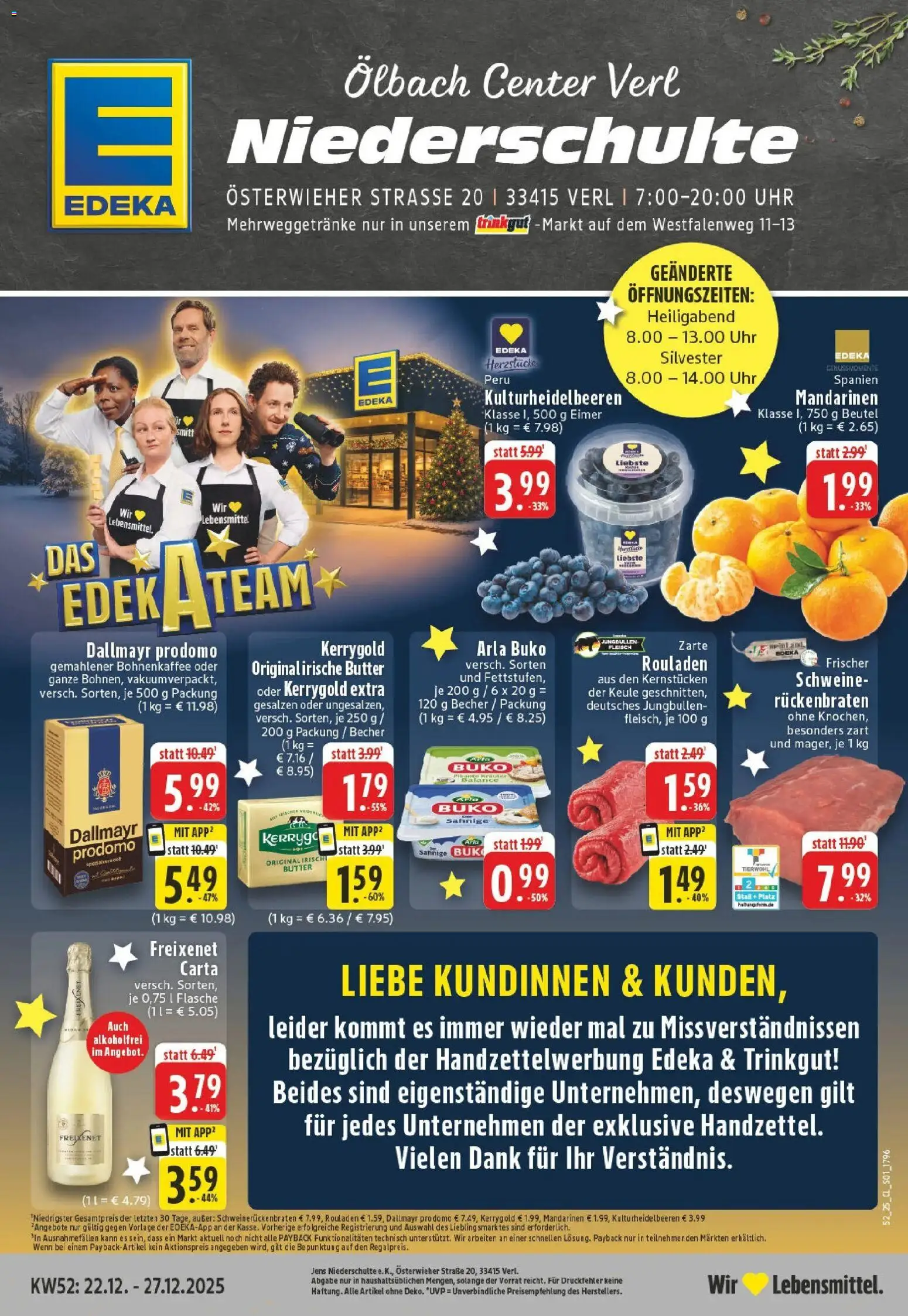 Vorschau von dem Prospekt des Geschäftes Edeka, gültig ab dem 22.12.2025