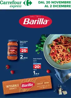 Anteprima dell'opuscolo Volantino Express Barilla dal negozio Carrefour valido da 20/11/2025
