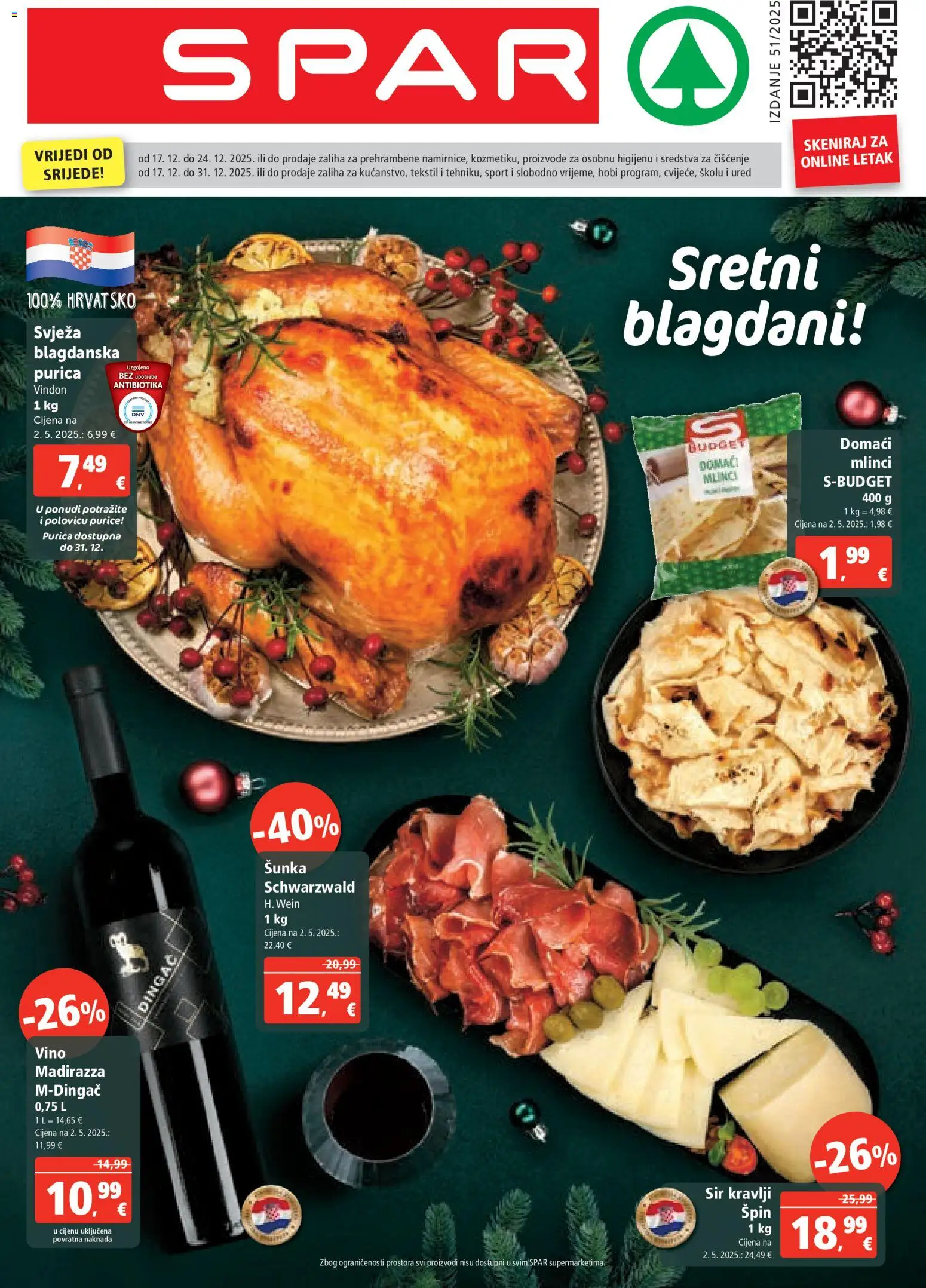 Pregled letka Katalog trgovine Spar vrijedi od 17.12.2025