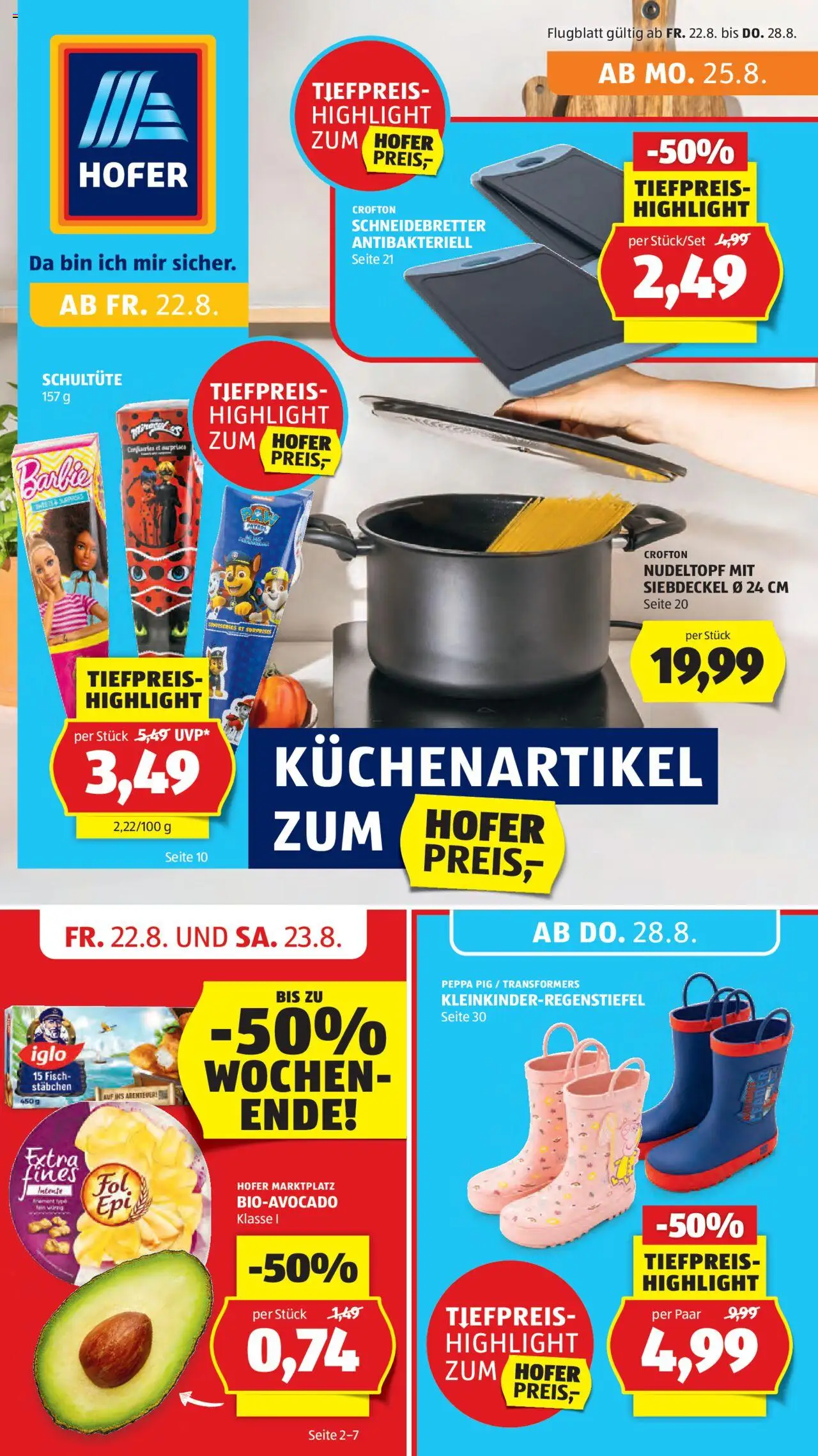  HOFER Flugblatt 22.08.2025 - Prospekt aktuell, Angebote - Seite 1