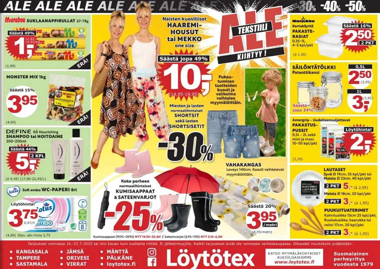 Löytötex-kaupan Tarjoukset voimassa 16/07/2025 - Sivulla 1