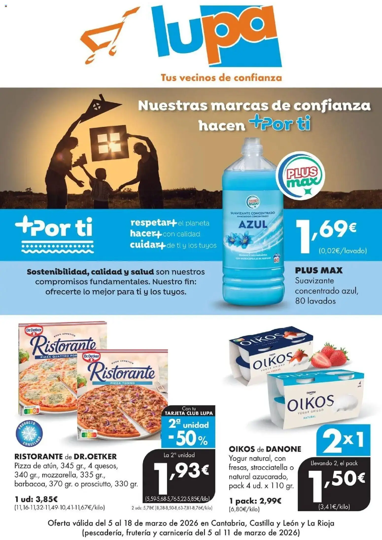 Vista previa del folleto de la tienda Lupa Supermercados válido desde el 05/03/2026 - Pizza, Perfume, Fresas, Yogur, Yogur griego, Suavizante, Fragancia