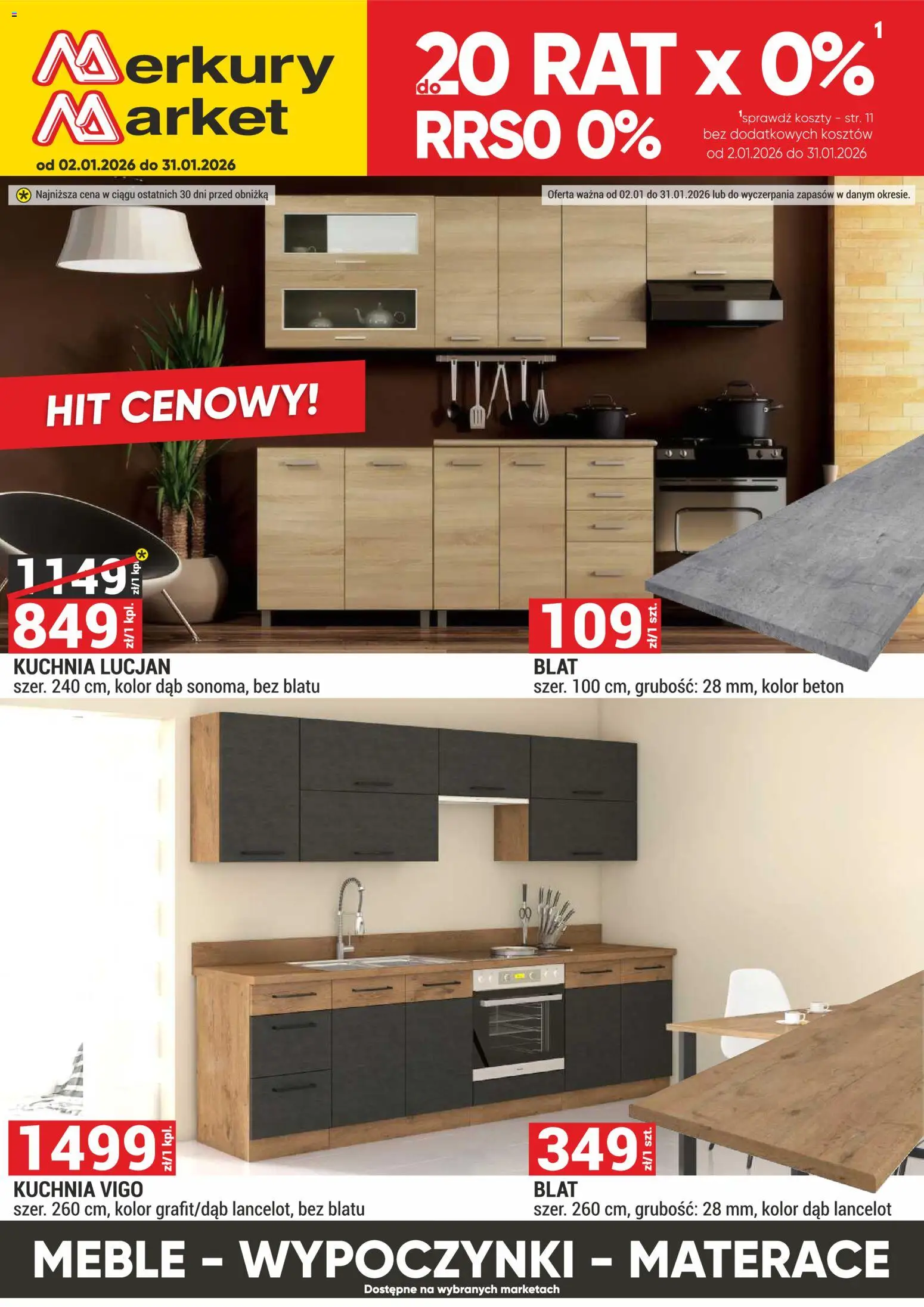 Pogląd gazetki "Meble, Wypoczynki, Materace" ze sklepu Merkury Market ważnej od 02.01.2026