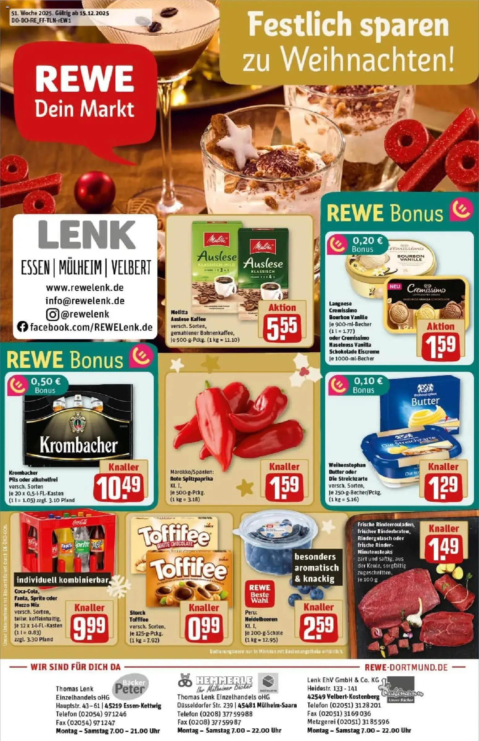 Vorschau von dem Prospekt des Geschäftes Rewe, gültig ab dem 15.12.2025