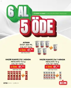 BİM BİM - 6 Al 5 Öde, İndirim 27.02.2026 - Broşürünün önizlemesi