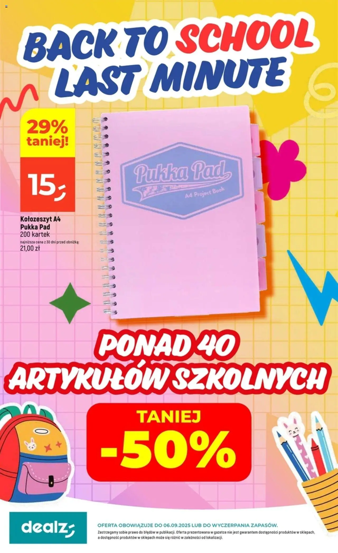 Dealz Back to school last minute od 01.09.2025 - Nowa Gazetka - Numer strony 1