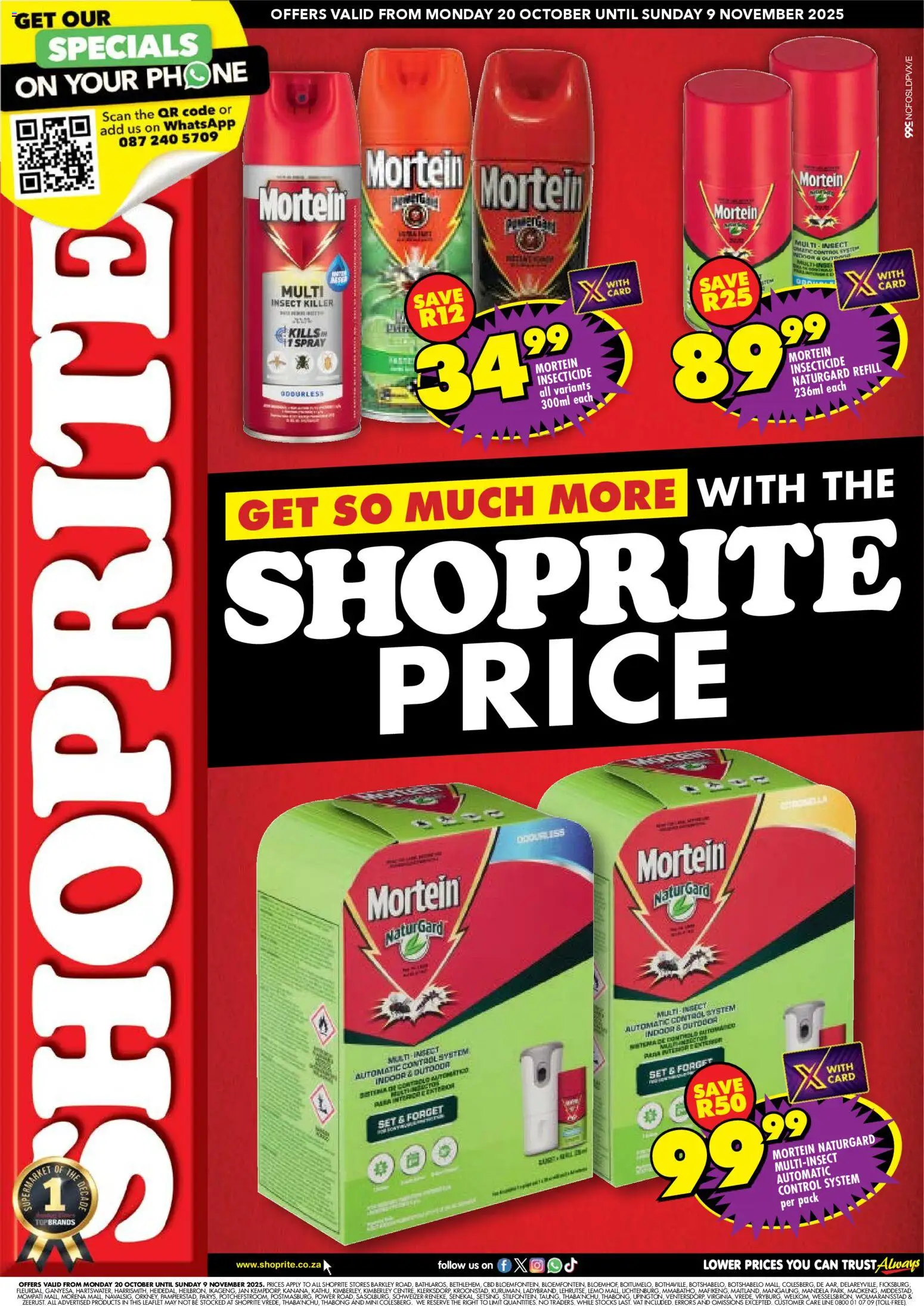 Shoprite Northern Cape - Shoprite Price Mortein Deals 20/10 - 09/11/2025 >> Catalogue