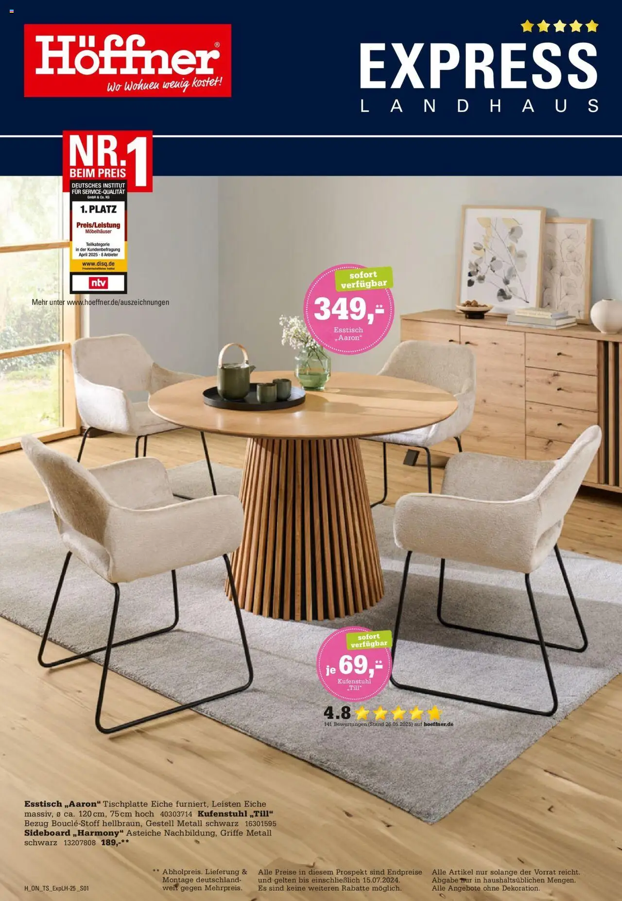 Höffner Prospekt (vom 03.06.2025 - 15.07.2025) - Sideboard, Esstisch, Tür