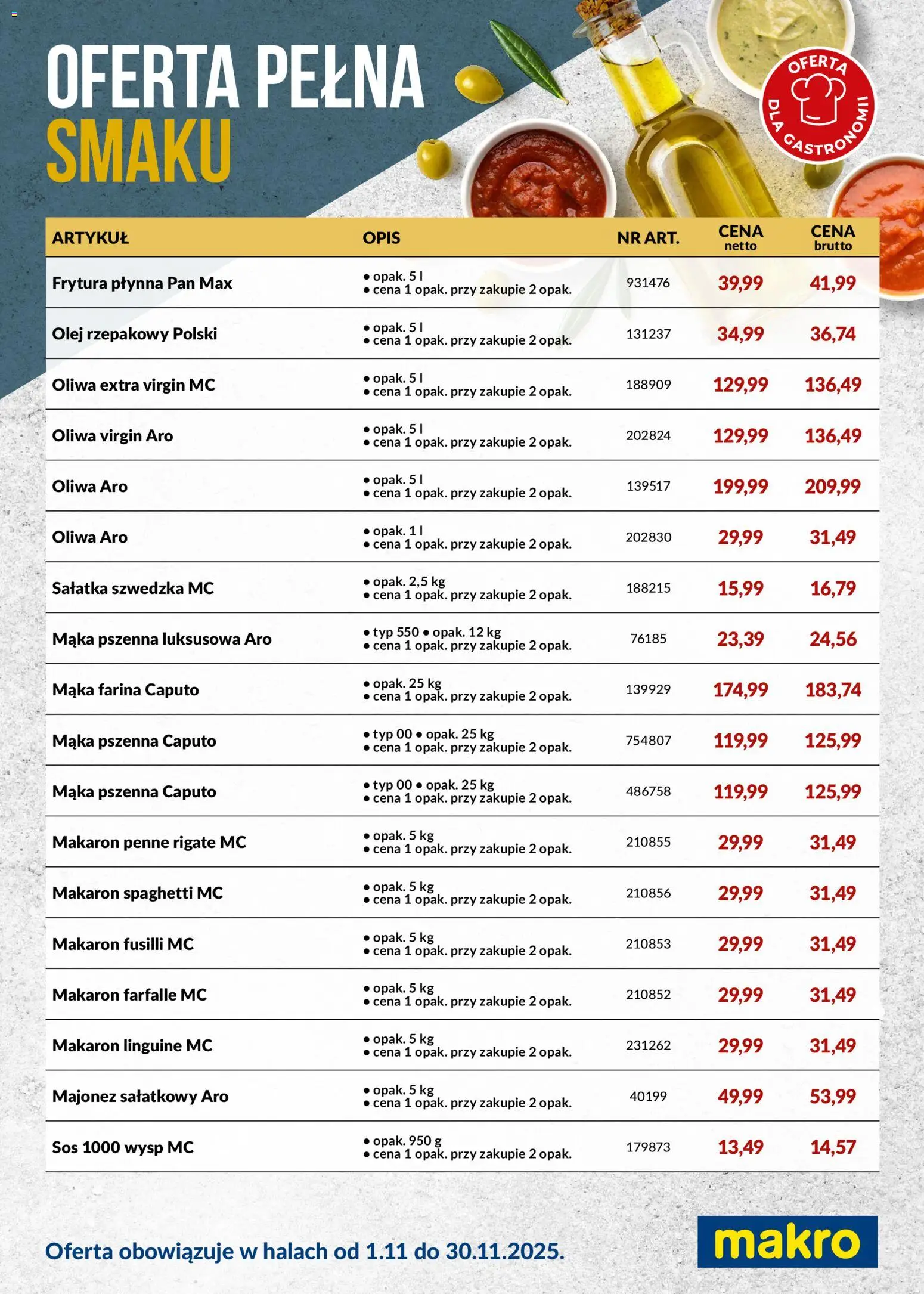 Pogląd gazetki "Oferta pełna smaku w dostawie" ze sklepu Makro ważnej od 01.11.2025