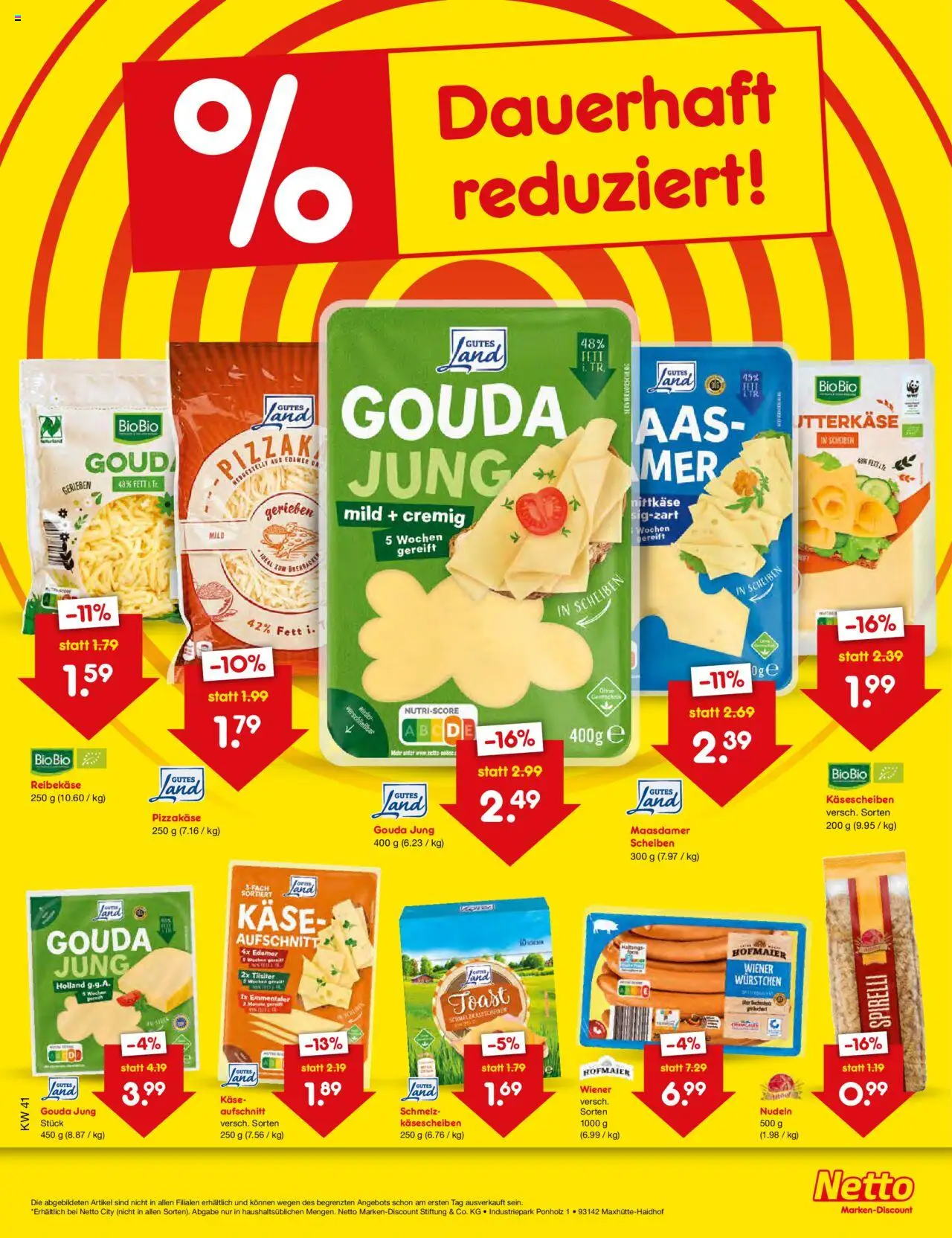 Netto Marken-Discount Preissenkung auf Dauer (ab 13.10.2025) > Angebote