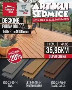 Pregled letka Penny Plus artikli sedmice trgovine Penny Plus vrijedi od 30.03.2026