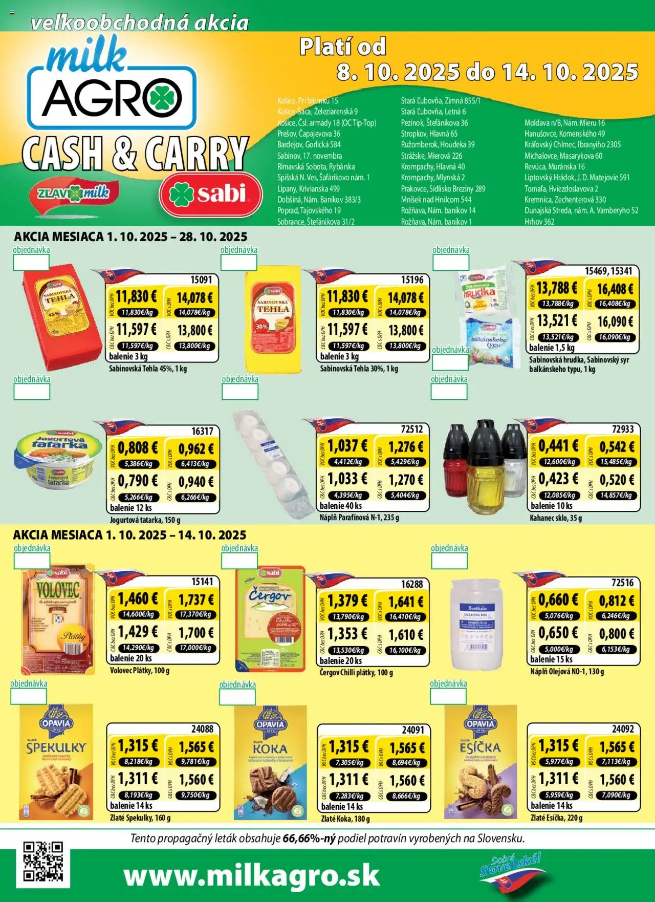 Milk Agro Cash & Carry (08.10. - 14.10.2025) - Akčná ponuka